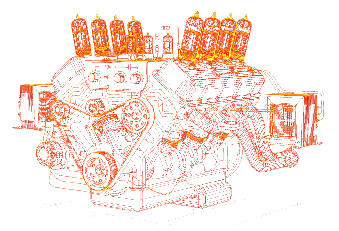 Exploded engine diagram